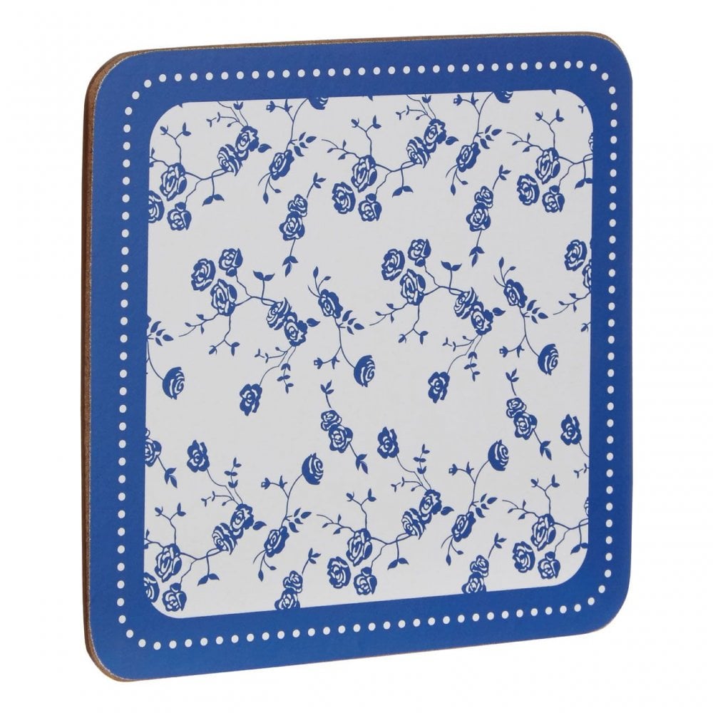 Blue Rose Coasters - Set Of 4
