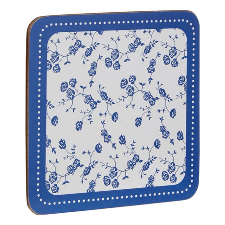 Blue Rose Coasters - Set Of 4