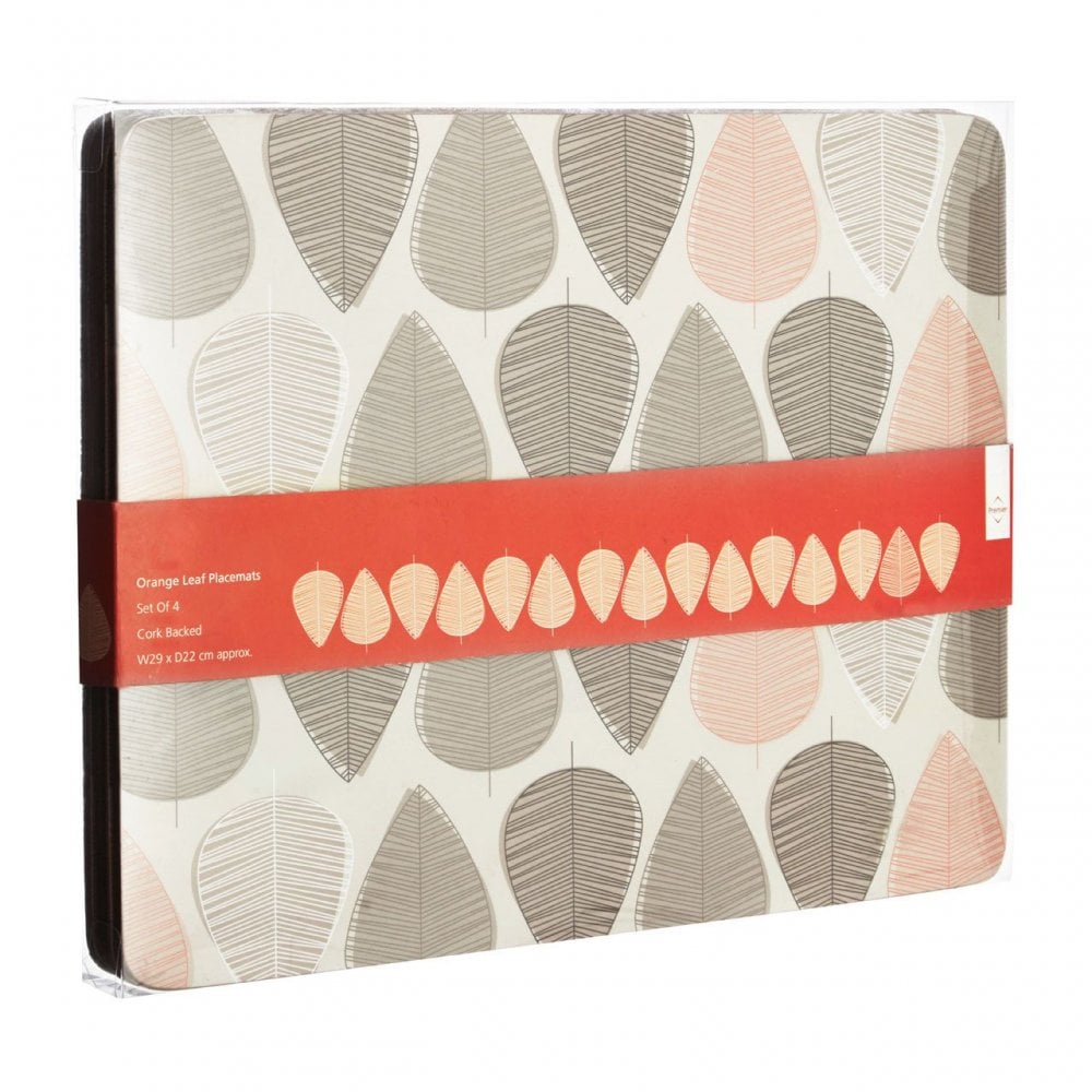 Orange Leaf Placemats - Set Of 4