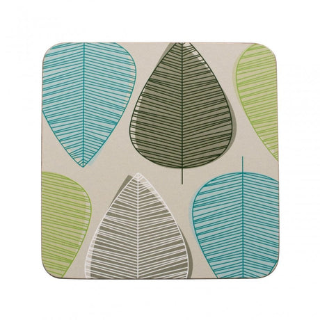 Green Leaf Coasters - Set Of 4