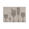 Silver Pvc Stemware Design Placemats - Set Of 4