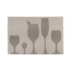 Silver Pvc Stemware Design Placemats - Set Of 4