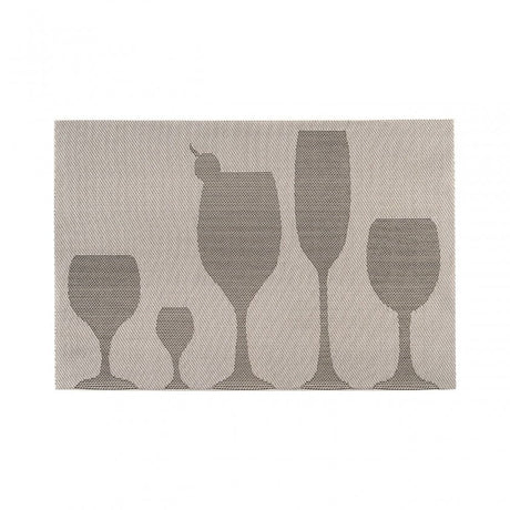 Silver Pvc Stemware Design Placemats - Set Of 4