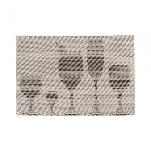Silver Pvc Stemware Design Placemats - Set Of 4