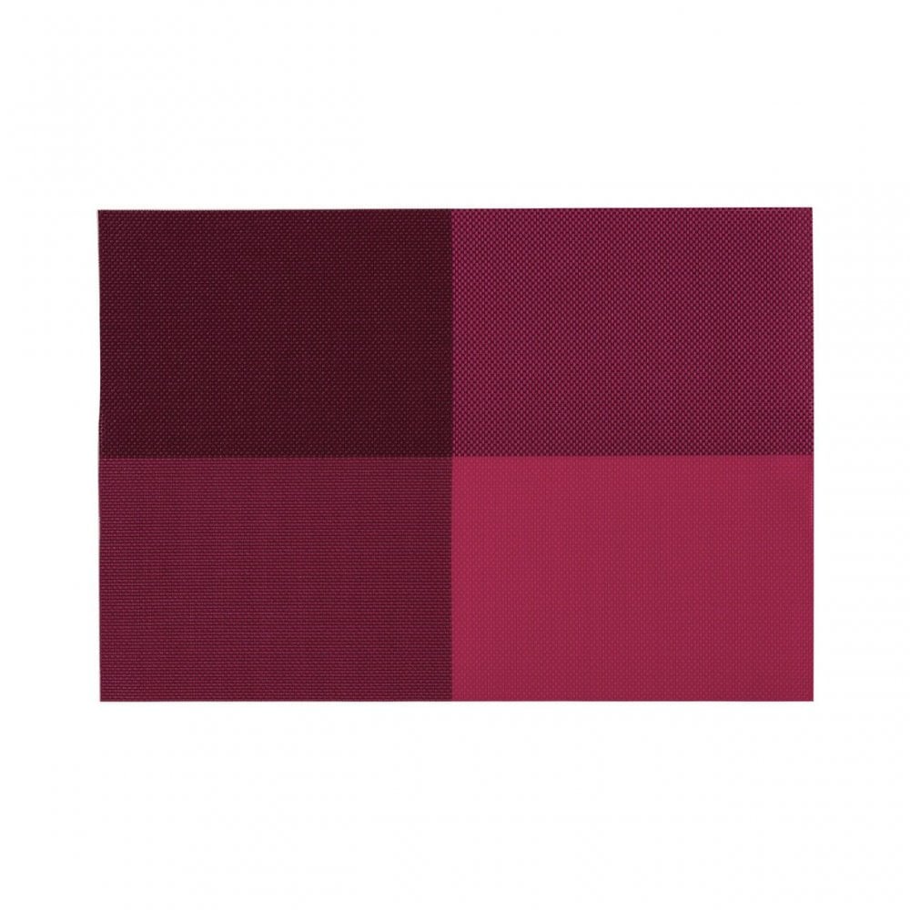Pink Pvc Grid Design Placemats - Set Of 4
