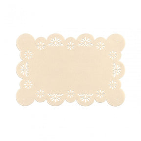 Flower Design Ivory Placemats - Set Of 2