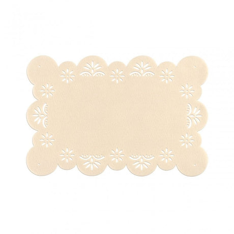 Flower Design Ivory Placemats - Set Of 2