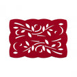 Red Felt Leaf Design Placemats - Set Of 2