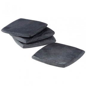 Dark Grey Marble Square Coasters - Set Of 4