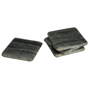 Grey Marble Square Coasters - Set Of 4