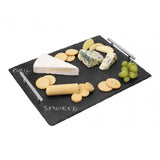 Large Slate Tray With Stainless Steel Handles