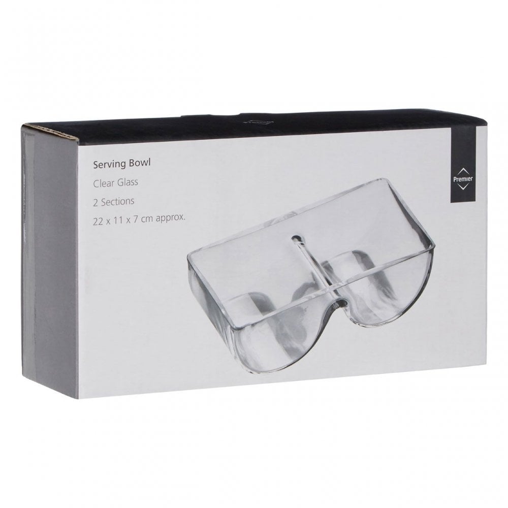 2 Section Glass Serving Dish