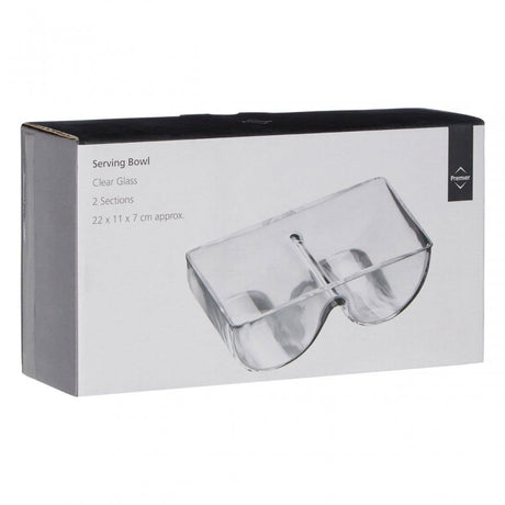 2 Section Glass Serving Dish