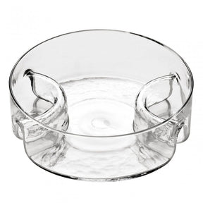 3 Section Curved Sided Glass Serving Dish