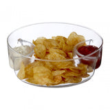 3 Section Curved Sided Glass Serving Dish
