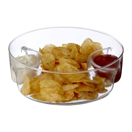 3 Section Curved Sided Glass Serving Dish