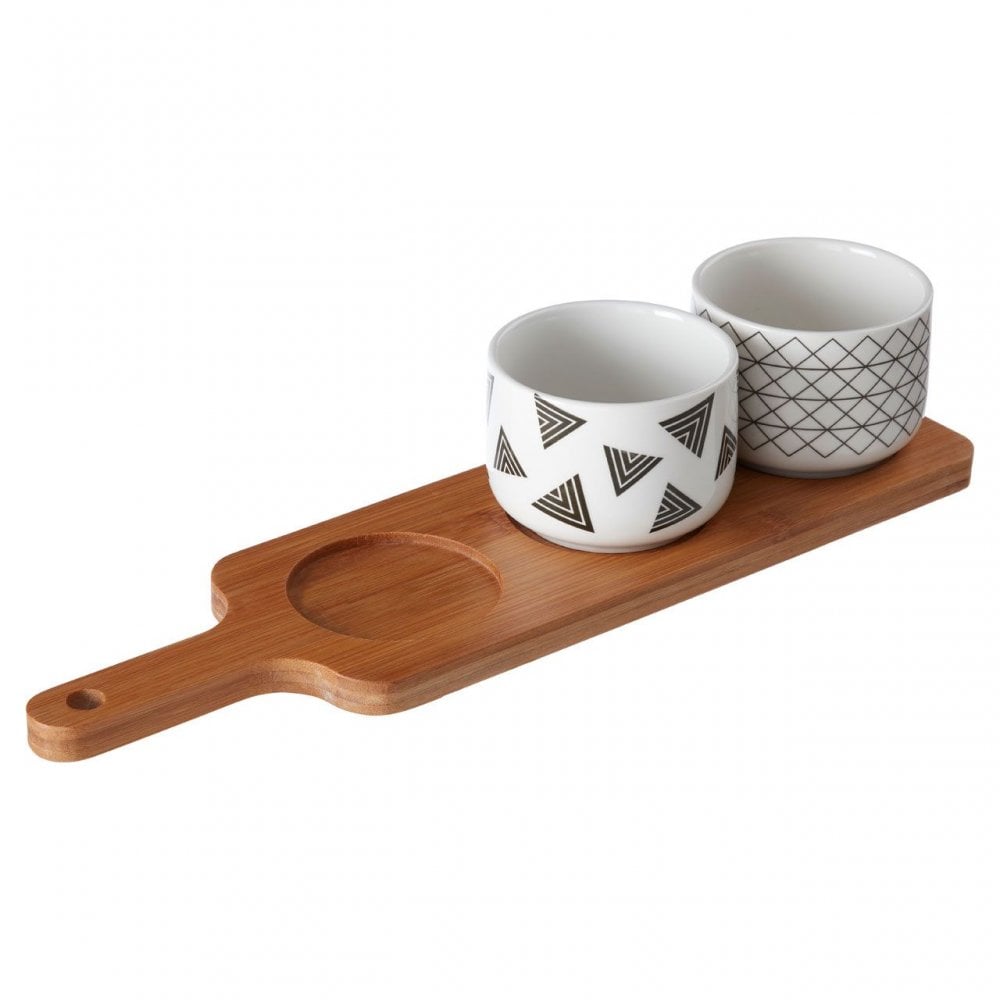 Soiree Serving Board With Patterned Dishes