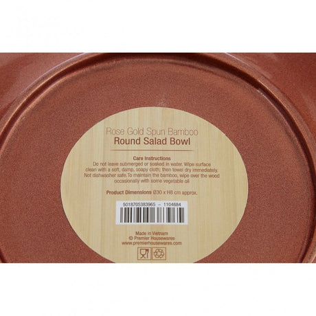 Kyoto Rose Gold Salad Bowl With Raised Edges