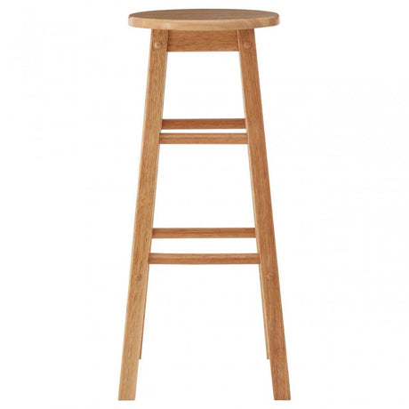 Natural Tropical Hevea Wood Tall Bar Stool