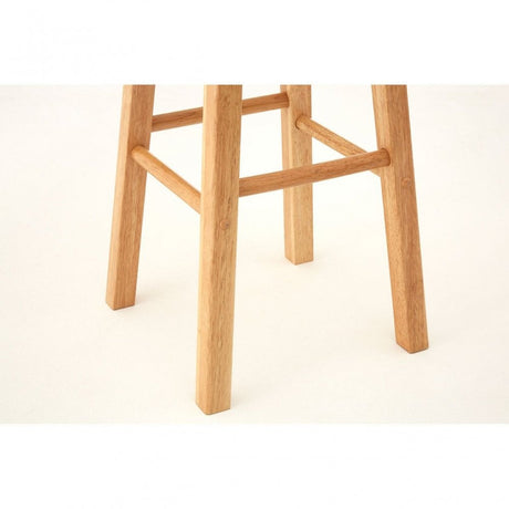 Natural Tropical Hevea Wood Tall Bar Stool