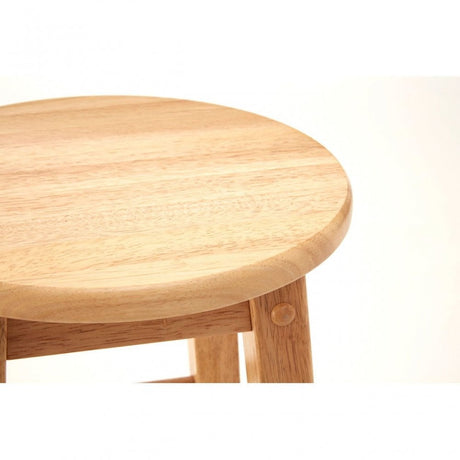 Natural Tropical Hevea Wood Tall Bar Stool