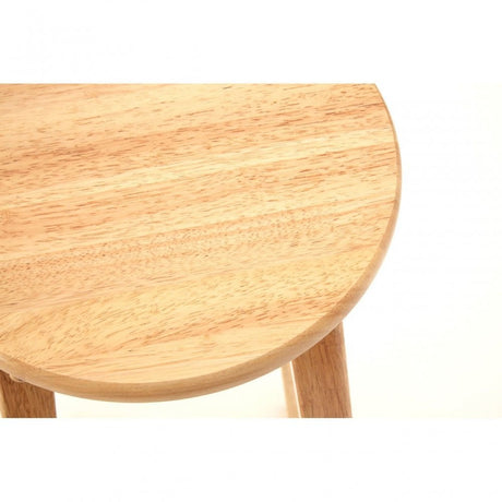 Natural Tropical Hevea Wood Tall Bar Stool