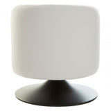 White Leather Effect Cylinder Stool