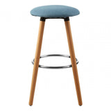 Stockholm Blue Round Bar Stool