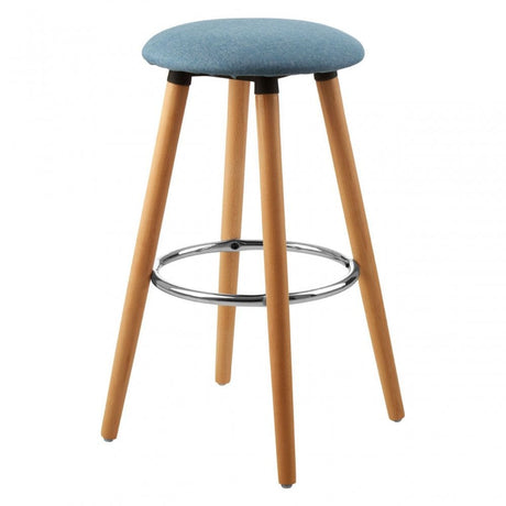Stockholm Blue Round Bar Stool