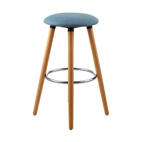 Stockholm Blue Round Bar Stool