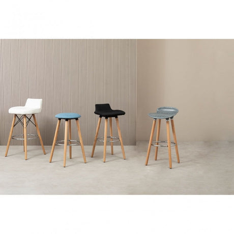 Stockholm Blue Round Bar Stool