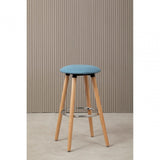 Stockholm Blue Round Bar Stool