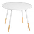 Viborg White And Natural Round Side Table