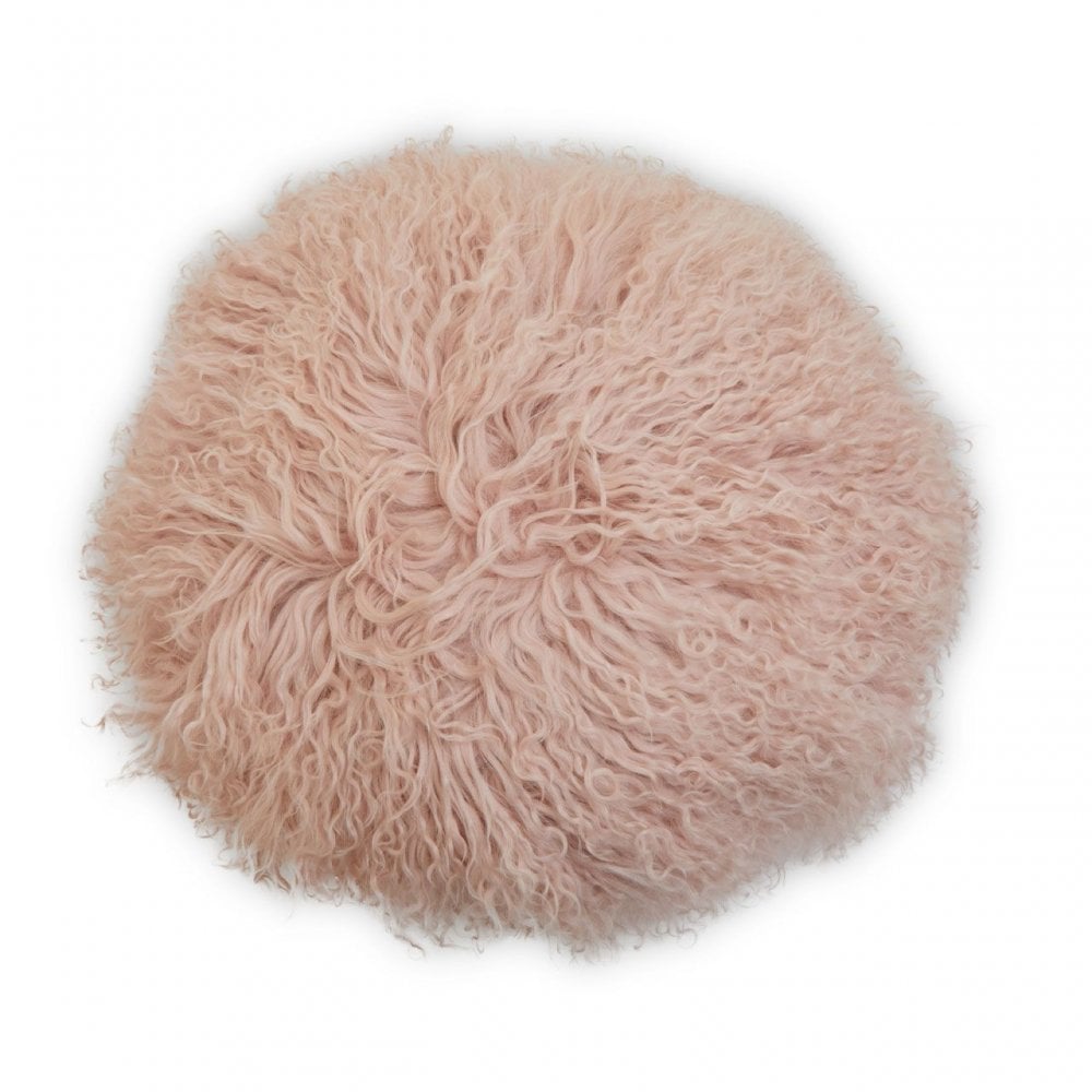 Bosie Round Pink Fur Cushion