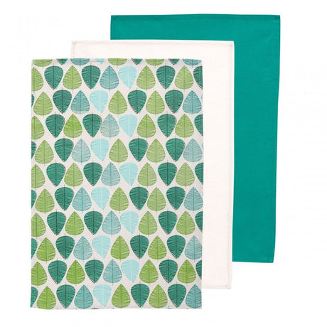 Green Leaf Tea Towels - Set Of 3