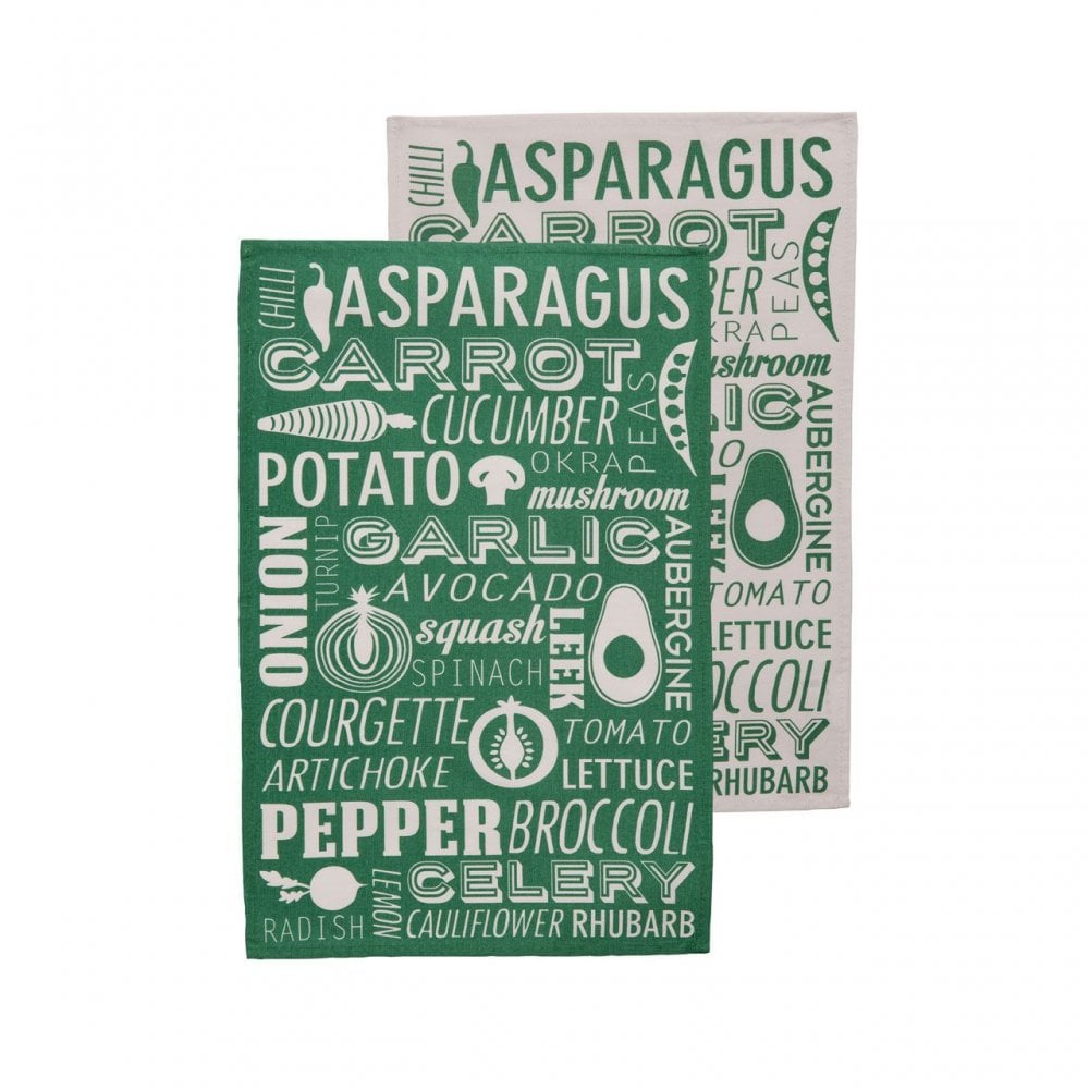 Porter Green Tea Towels - Set Of 2
