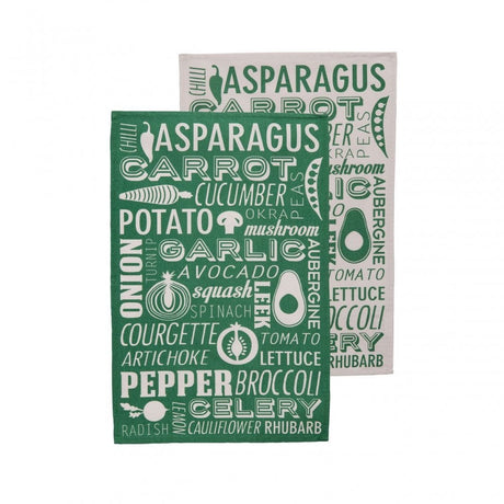 Porter Green Tea Towels - Set Of 2