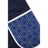 Modern Retro White / Blue Single Oven Glove