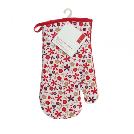 Red Daisy Single Oven Glove