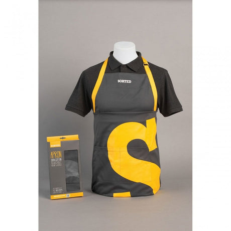 Black And Yellow Logo Sorted Apron