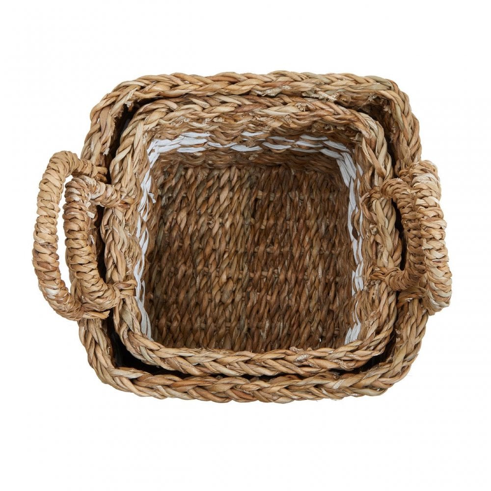Set Of Two Square Seagrass Baskets