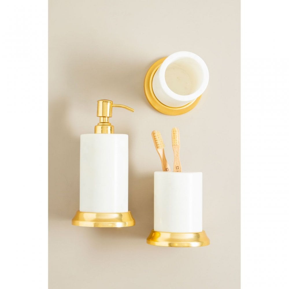White Marble Toothbrush Holder