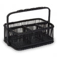 Black Rattan And Bamboo Caddy Basket