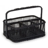 Black Rattan And Bamboo Caddy Basket