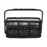Black Rattan And Bamboo Caddy Basket