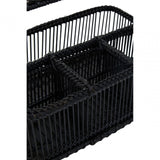 Black Rattan And Bamboo Caddy Basket