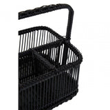 Black Rattan And Bamboo Caddy Basket