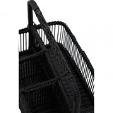Black Rattan And Bamboo Caddy Basket
