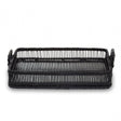Rectangular Black Rattan And Bamboo Tray