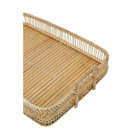 Rectangular Natural Rattan And Bamboo Tray